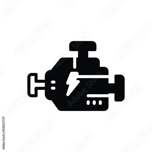 Black solid icon for engine turn up
