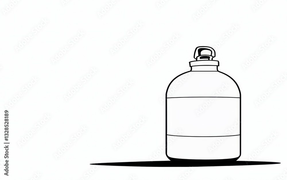 Obraz premium Gas cylinder for household and industrial use sits on a light background highlighting its structure and features