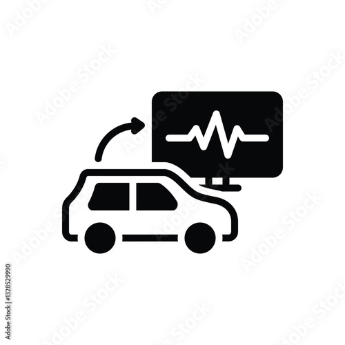 Black solid icon for diagnostic