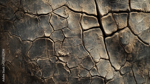 Macro shot of a rhinoceros skin offering a unique textured detail close up