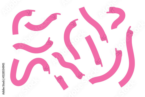 Comic flexible hands. Colored human arms holding vote ballots and megaphone, participate in voting. Voting and elections concept. Vector illustration in flat style in eps 10.