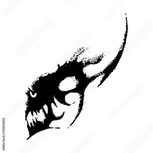 Animal Skull Graffiti Tattoo Style Vector Artwork