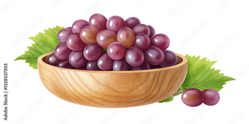 Obraz premium Bountiful Grapes: A Colorful Harvest in a Wooden Bowl