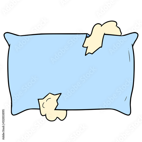 torn pillow illustration hand drawn isolated vector