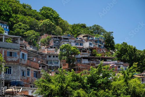 Beautiful view to low income houses in Babilônia Favela