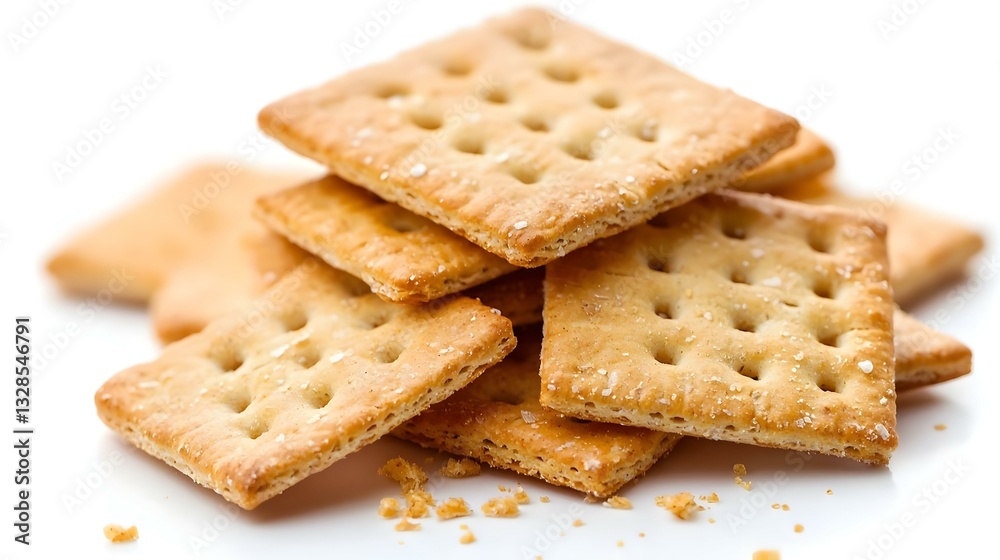 Group of crackers on white background Group of crackers on white background