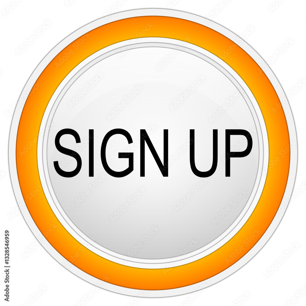 Sign up Button on white background - illustration