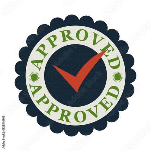 stamp logo and approved seal, label, verify seal, seal