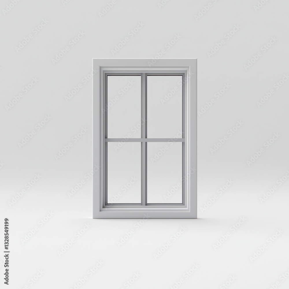 Modern minimalist 3D Window Icon, light symbolism. Modern minimalist 3D Window Icon, light symbolism.