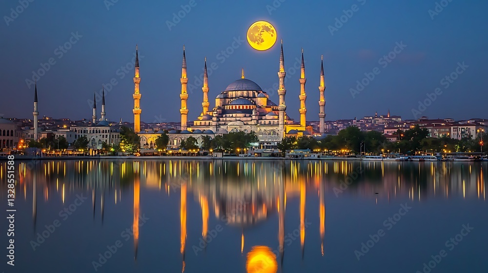 Obraz premium Sultan Ahmed Mosque at Night, Istanbul