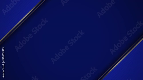 Abstract triangle shape royal blue and gold background video, looping animation