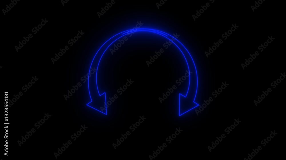 Neon line Refresh icon isolated on black background. Reload symbol, update, circle arrow, refresh, reload animation. rotation arrow icon symbol animation Neon line Refresh icon isolated on black background. Reload symbol, update, circle arrow, refresh, reload animation. rotation arrow icon symbol animation