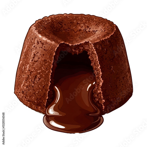 Lava Cake Illustration in Transparent Background