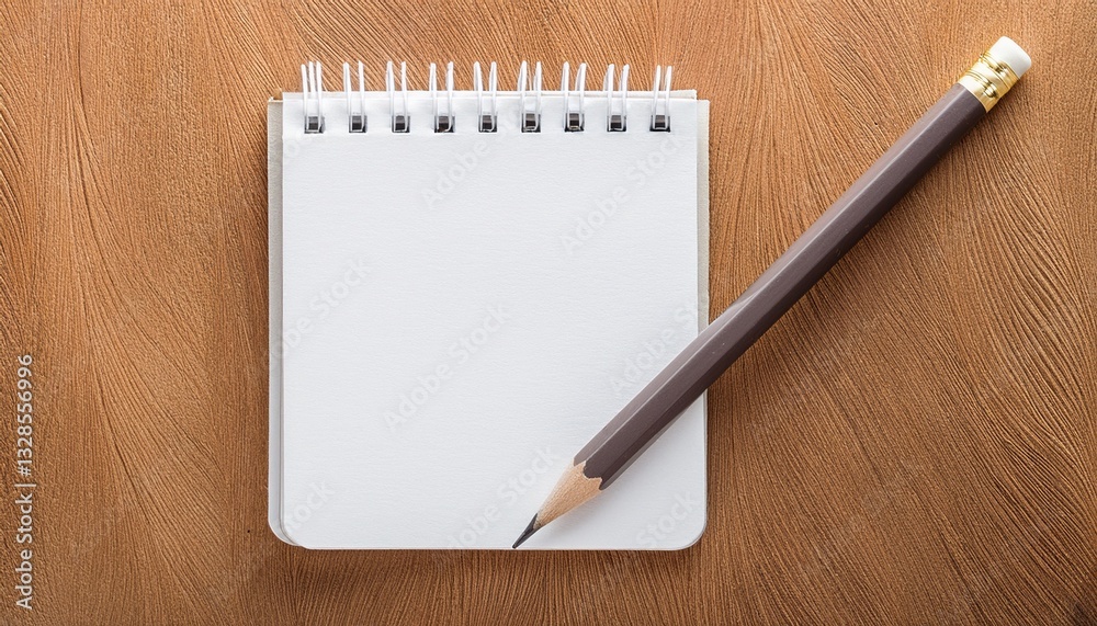 a notepad with a pencil on a transparent background