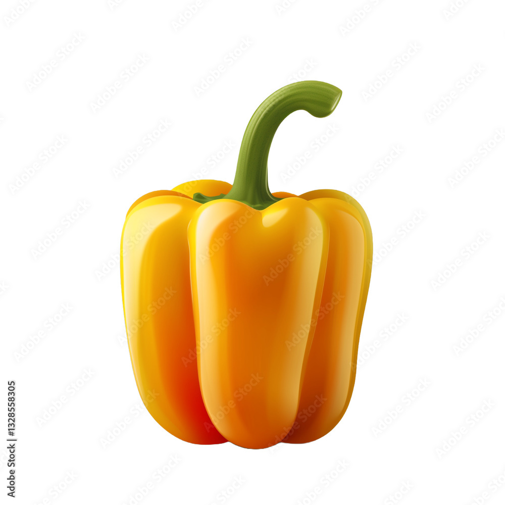 Yellow papper isolated on transparent background. PNG. Generated AI Yellow papper isolated on transparent background. PNG. Generated AI
