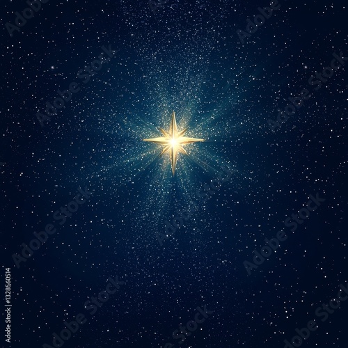 Wallpaper Mural Bright Star Shining in the Night Sky Surrounded by a Sea of Distant Stars and Cosmic Dust Particles in Deep Space Torontodigital.ca