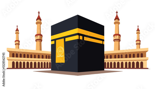 Kaaba in Mecca with architecture in background
