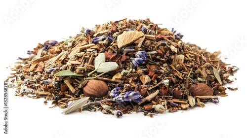 Herbal tea on white background
