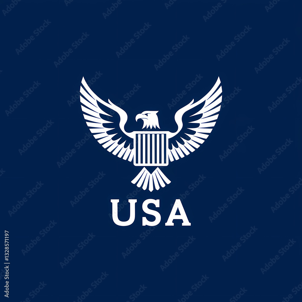 Obraz premium USA Eagle Logo Blue Background