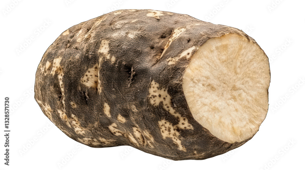 Fresh and Raw Yam Root on White Background Fresh and Raw Yam Root on White Background