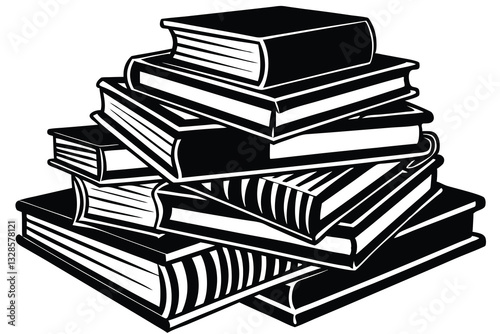 a set of stack books on a white background