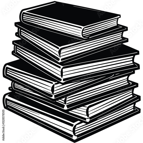 a set of stack books on a white background