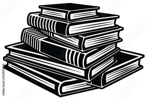 a set of stack books on a white background