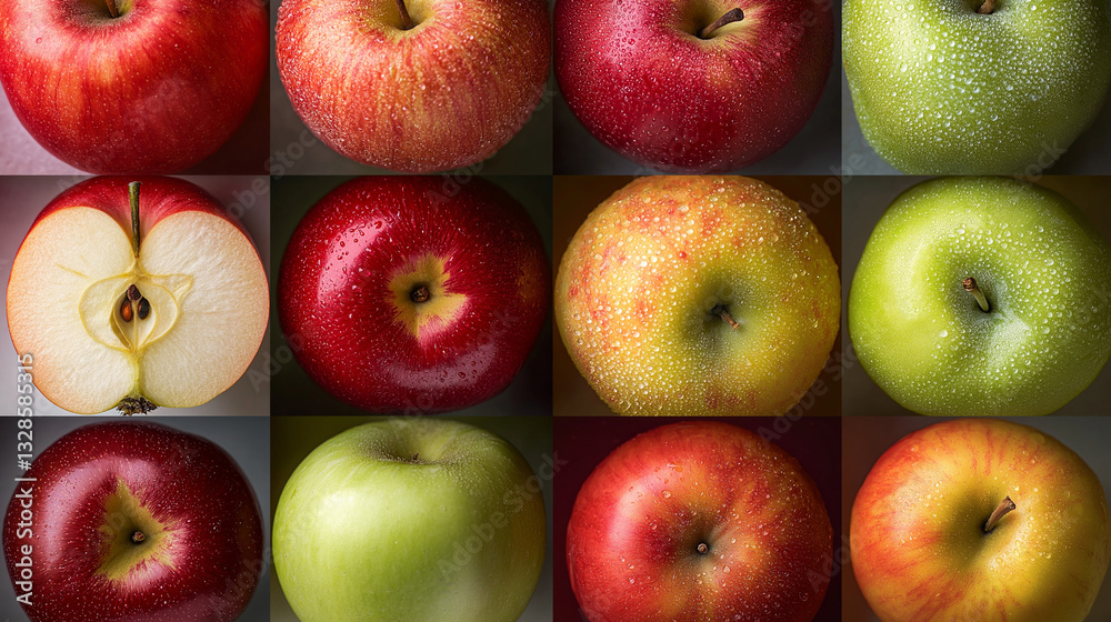 red and green apples, set of red apples, red apples isolated on white background red and green apples, set of red apples, red apples isolated on white background
