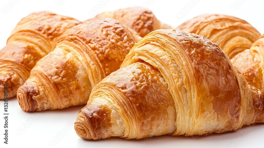 French croissants for breakfast with filling French croissants for breakfast with filling