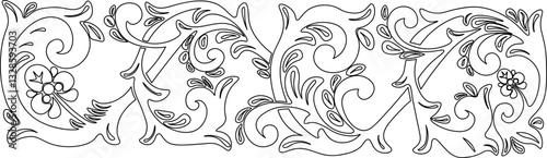 Line art of floral pattern. traditional pattern that can be repeated