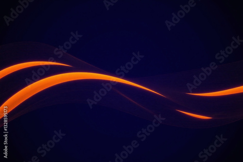 black background with orange and blue wavy lines