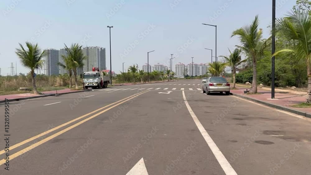 the road around That luang Lake special economic zone at Vientiane capital, laos the road around That luang Lake special economic zone at Vientiane capital, laos