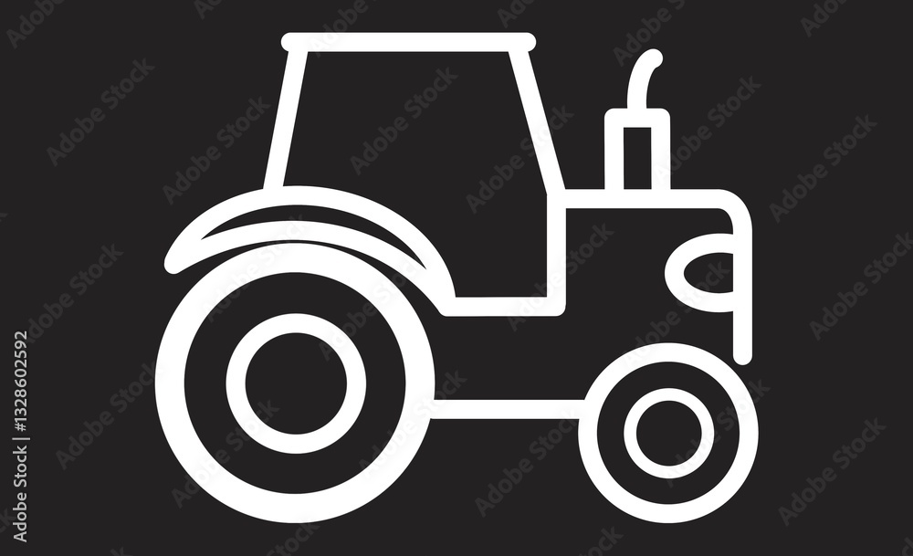 トラクターの線画アイコン 農業機械のシンプルなイラスト
トラクターの線画アイコン 農業機械のシンプルなイラスト
