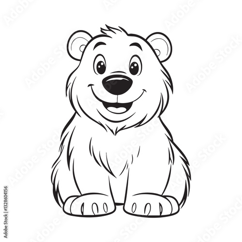 Cute teddy bear line art vector illustration style design