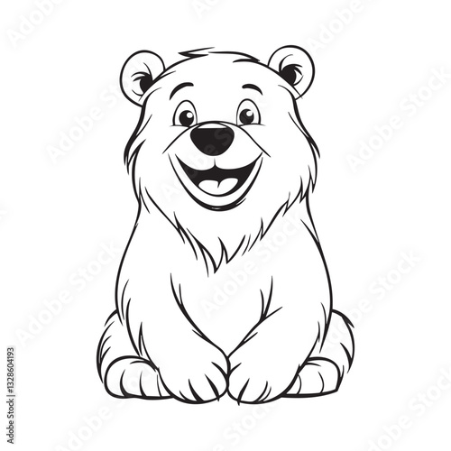 Cute teddy bear line art vector illustration style design