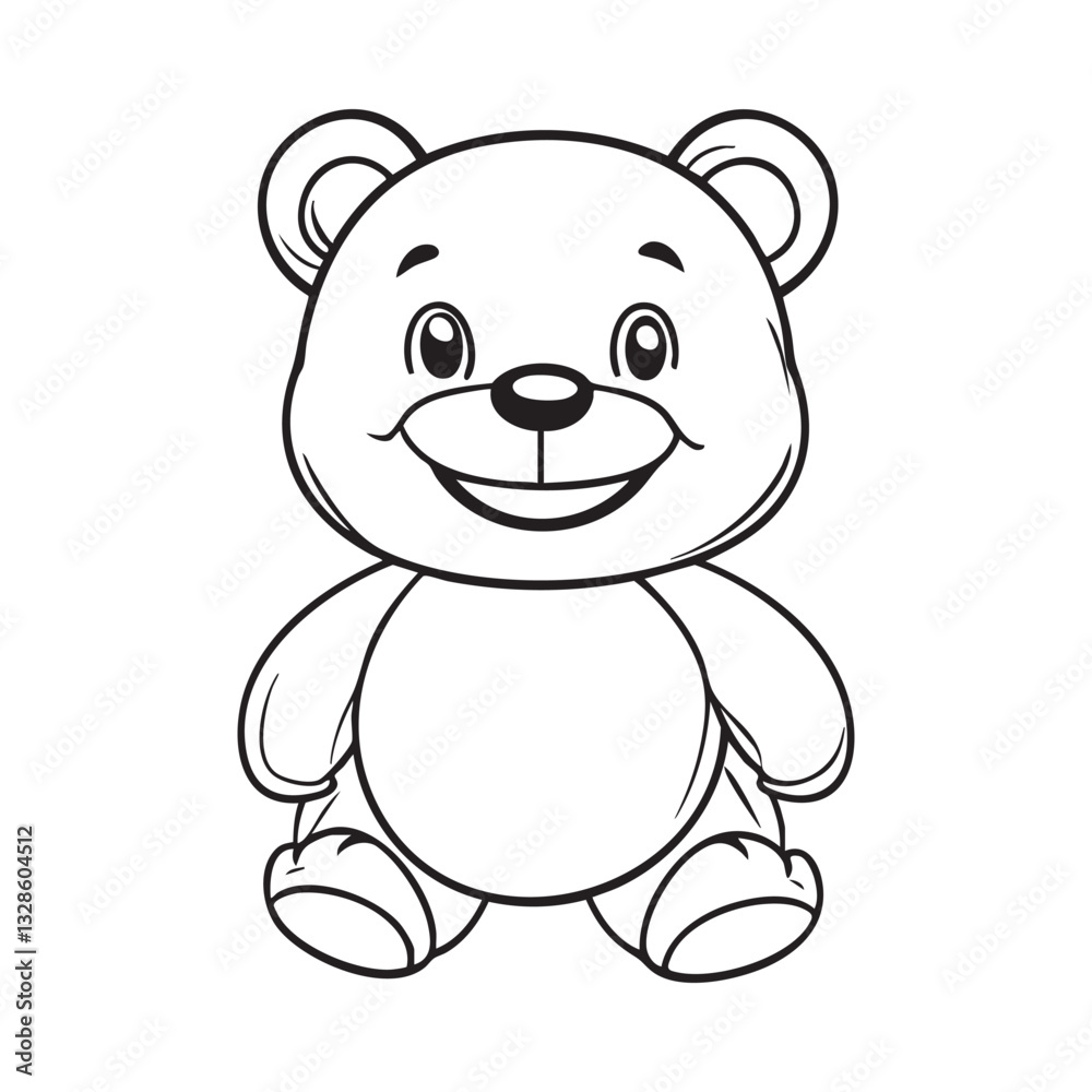 Cute teddy bear line art vector illustration style design Cute teddy bear line art vector illustration style design