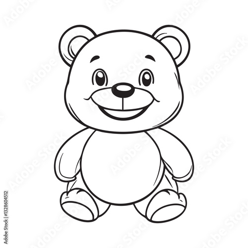 Cute teddy bear line art vector illustration style design