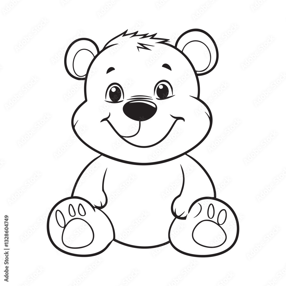 Cute teddy bear line art vector illustration style design Cute teddy bear line art vector illustration style design