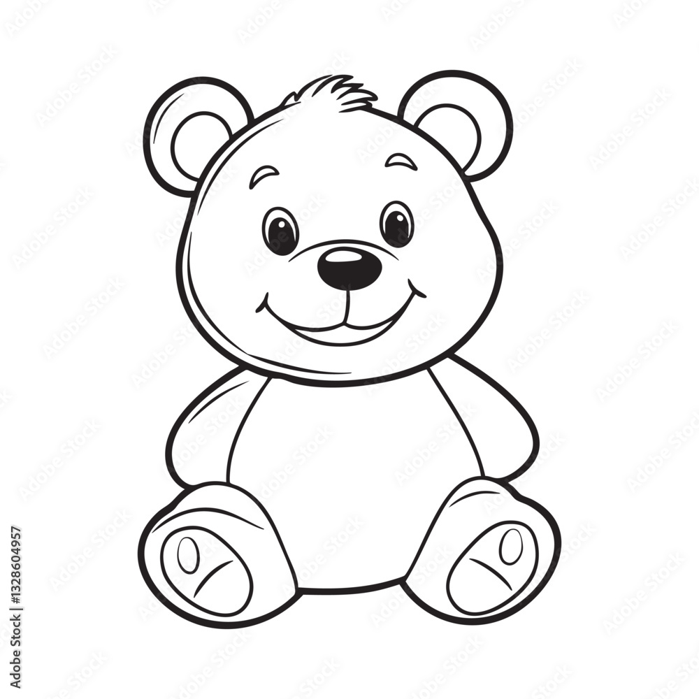 Cute teddy bear line art vector illustration style design Cute teddy bear line art vector illustration style design