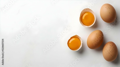 brown eggs isolated on a white background