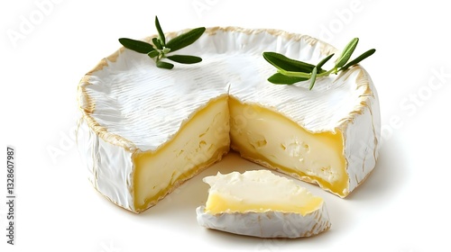 Cheese brie camembert isolated on white