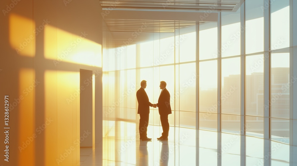 Elegant business handshake in a modern office setting, symbolizing professional agreement, corporate partnership, and successful negotiation with a warm and pastel-toned background. Elegant business handshake in a modern office setting, symbolizing professional agreement, corporate partnership, and successful negotiation with a warm and pastel-toned background.