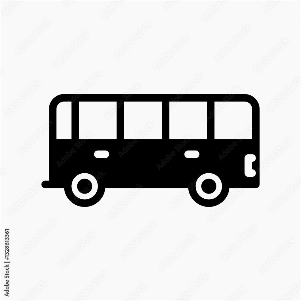 Design Illustration graphic of bus icon with glyph style. Suitable for UI, mobile design, web design, etc. Design Illustration graphic of bus icon with glyph style. Suitable for UI, mobile design, web design, etc.