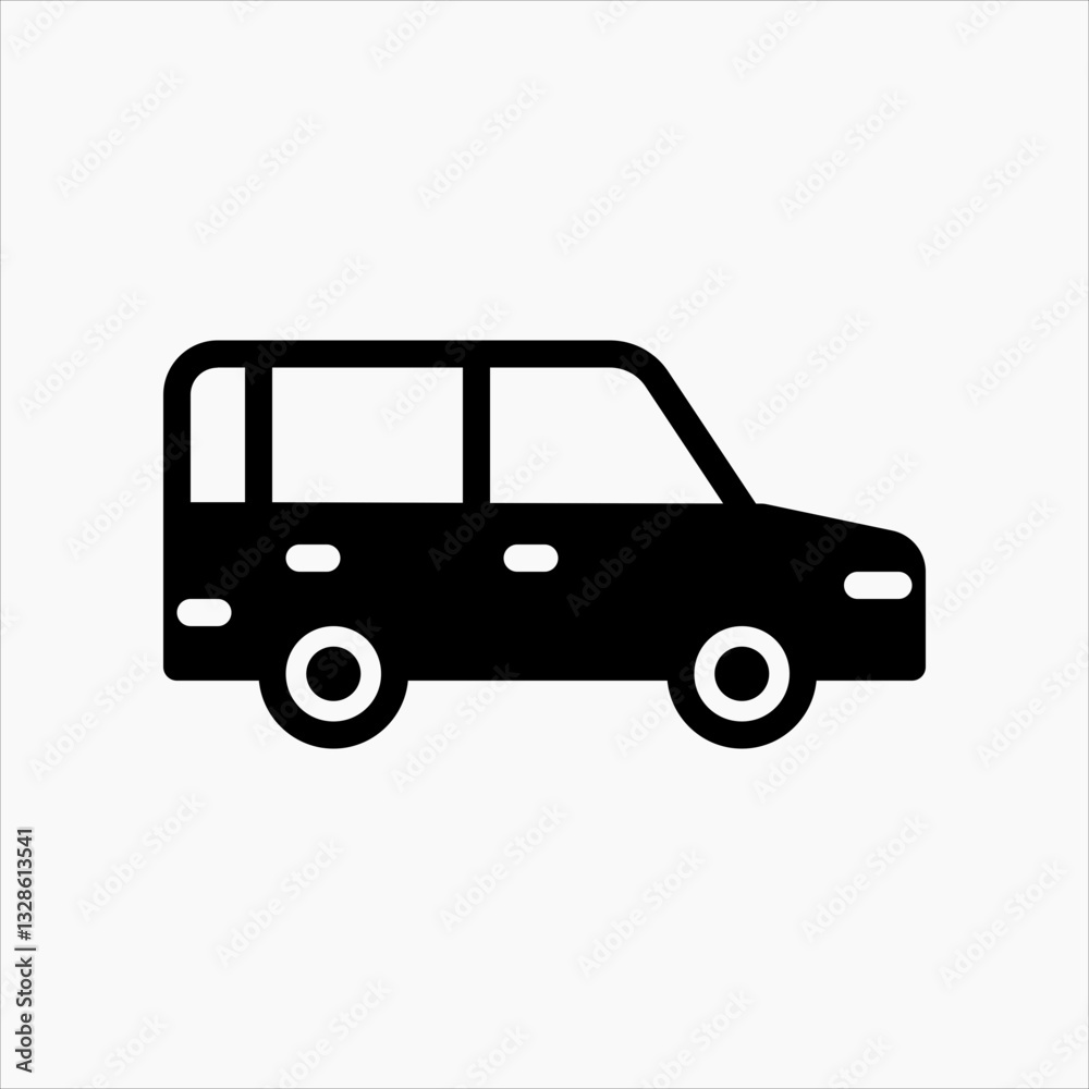 Design Illustration graphic of SUV car icon with glyph style. Suitable for UI, mobile design, web design, etc.