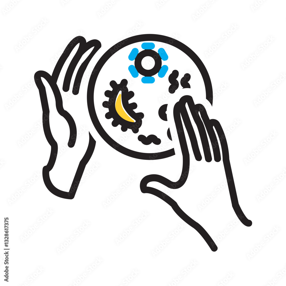 Obraz premium Vector multi color icon for Microbial analysis