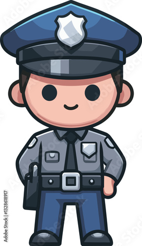 笑顔でシンプルな警察官