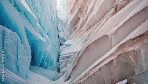 Wallpaper Mural Ethereal Glacier Facade – A Symphony of Intricate Patterns and Frozen Elegance" Torontodigital.ca