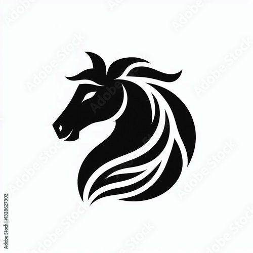 Wallpaper Mural Elegant Black Horse Head Logo Design Torontodigital.ca
