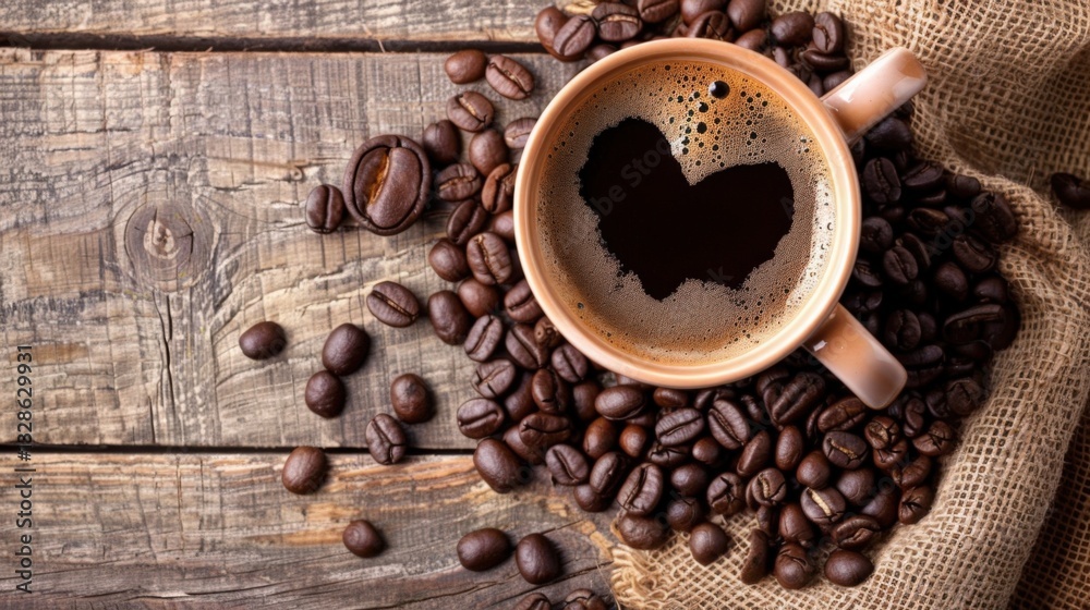 Freshly brewed coffee in a minimalist setting Freshly brewed coffee in a minimalist setting