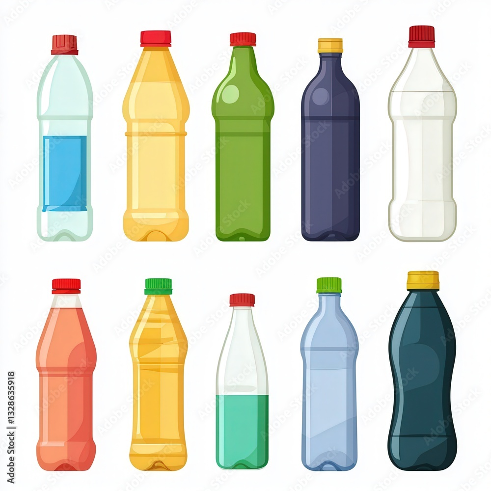 Bottle icon set cut out isolated on white background Bottle icon set cut out isolated on white background